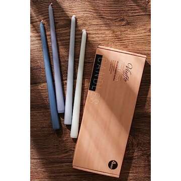 Viyffo 12 Inch Blue Taper Candles Set of 4 Unscented Smokeless Long Tall Tapered Candles for Candlesticks Sticks Wedding Home Decor Dinner