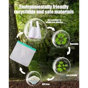 Brigii 10 Pack Reusable Storage Bags - Eco-Friendly Storage