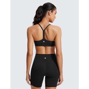 CRZ YOGA Butterluxe Women's Ruched V Neck Sports Bra - Chic and Stylish Activewear Crop Top