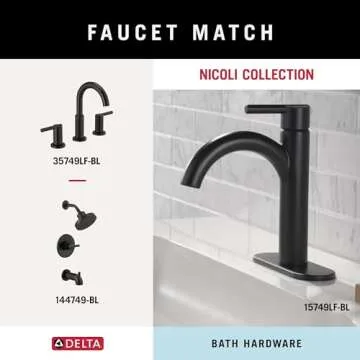 Delta Nicoli (1-Pack) Toilet Paper Holder Matte Black Tissue Roll Holder for Bathroom Organization and Storage Pivoting Toilet Tissue Holder Wall Bathroom Accessories NIC50-MB