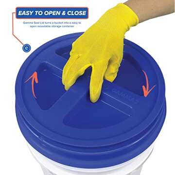 5 Gallon White Bucket with White Gamma Seal Screw on Airtight Lid (3 Count), Food Grade Storage, Premium HPDE Plastic, BPA Free, Durable 90 Mil All Purpose Pail, Made in USA