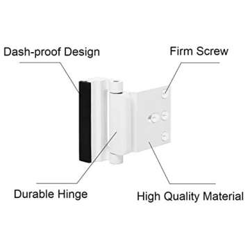 2 Pack Door Reinforcement Locks with 8 Screws, Home Security Door Lock for Toddler, Childproof Door ...