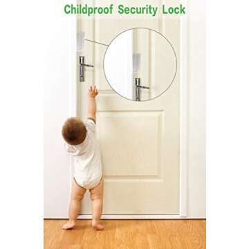 2 Pack Door Reinforcement Locks with 8 Screws, Home Security Door Lock for Toddler, Childproof Door Lock Night Lock Withstand 800 Lbs White