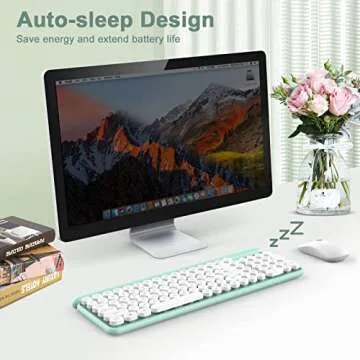 RaceGT Wireless Typewriter Keyboard and Mouse - Wireless Keyboard with Silent Mouse, Cute Retro Keyboard Mouse Combo, 2.4G Cordless USB Computer Keyboard Mouse Set for Windows Laptop/Desktop/PC