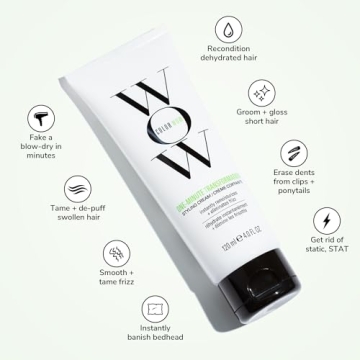 COLOR WOW One Minute Transformation – Instant frizz fix| Nourishing styling cream smooths, tames + defrizzes on the spot, Avocado oil + Omega 3’s hydrate, repair for silkier, smoother texture