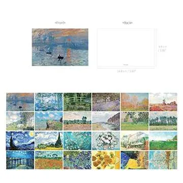 Monolike Art Gogh & Monet Postcard Collection - Unique 24 Pack of Art Cards