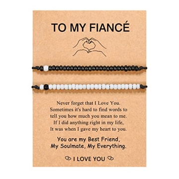 UNGENT THEM Fiance Gifts for Him Men Couples Bracelets Future Husband Valentine's Day Birthday Anniv...