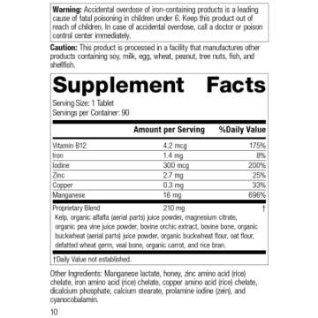 Standard Process Inc. Trace Minerals-B12 - Whole Food for Metabolism and Health