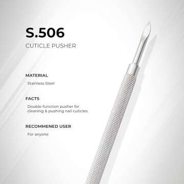 NGHIA Pusher - S-506 (Stainless Steel) | Double–Ended Nail Cleaner and Spoon Pusher | Premium Quality for Nail Care | Ergonomic Design | Suitable for Professional & Home Use