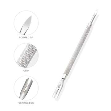 NGHIA Pusher - S-506 (Stainless Steel) | Double–Ended Nail Cleaner and Spoon Pusher | Premium Quality for Nail Care | Ergonomic Design | Suitable for Professional & Home Use