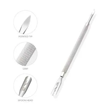 NGHIA Pusher - S-506 (Stainless Steel) | Double–Ended Nail Cleaner and Spoon Pusher | Premium Quality for Nail Care | Ergonomic Design | Suitable for Professional & Home Use
