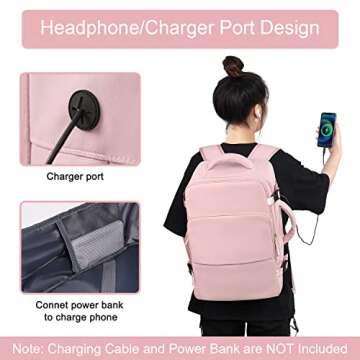 Hanples Carry On Bags Travel Backpack for Women - 35L Personal Item Luggage Backpack, Waterproof, USB Charging, Fits 16 Inch Laptops Airplane Travel Essentials