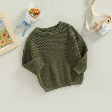 Afunbaby Baby Girl Boy Knit Sweater Blouse Pullover Sweatshirt Warm Crewneck Long Sleeve Tops for In...