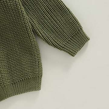 Afunbaby Baby Girl Boy Knit Sweater Blouse Pullover Sweatshirt Warm Crewneck Long Sleeve Tops for Infant Toddler (0-3 Months,Army Green)