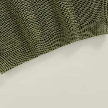 Afunbaby Baby Girl Boy Knit Sweater Blouse Pullover Sweatshirt Warm Crewneck Long Sleeve Tops for Infant Toddler (0-3 Months,Army Green)