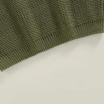 Afunbaby Baby Girl Boy Knit Sweater Blouse Pullover Sweatshirt Warm Crewneck Long Sleeve Tops for Infant Toddler (0-3 Months,Army Green)