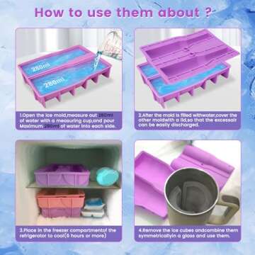 2014 Ice Mold for Stanley Cup 40 Oz,Upgraded Ice Cube Tray for Tumbler with Lid,Easy to Release Cylinder Ice Mold,for Chilling Drinks,Coffee,Juice, Whiskey Purple