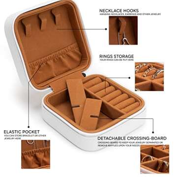 Personalized Leather Jewelry Box with Name, Custom Engraved Jewelry Organizer Case - Adjustable Compartments Jewelry Travel Case, Personalized Gifts for Women, Gifts for Mom, Her, Wife, Teal