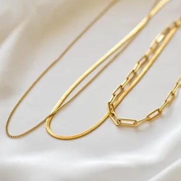 CHESKY 18K Gold Dainty Choker Layered Necklaces