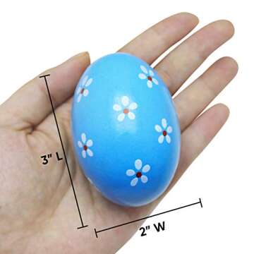 9 Pcs Wooden Baby Easter Eggs Shakers for Kids - Musical Instruments