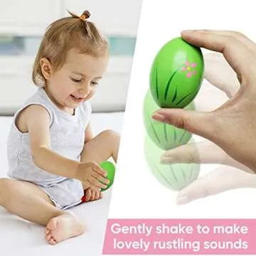 9 Pcs Colorful Wooden Baby Egg Shakers Musical Instruments