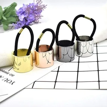 Healthcom Metal Circle Cuff Hair Ties - Elegant & Versatile