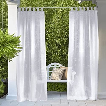 RYB HOME Patio Outdoor Sheer Curtains for Elegance