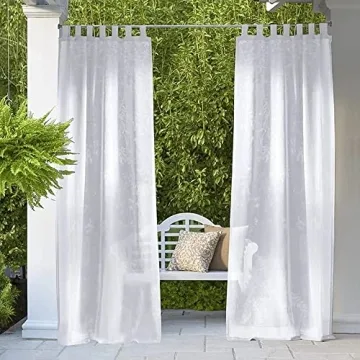 RYB HOME Patio Outdoor Sheer Curtains for Elegance
