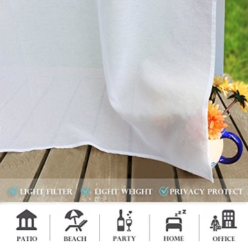 RYB HOME Patio Outdoor Sheer Curtains for Elegance