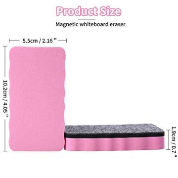 Dry Erase Erasers, 24 Pack Magnetic Whiteboard Eraser Chalkboard Cleansers Wiper for Classroom Office and Home (24mixed)