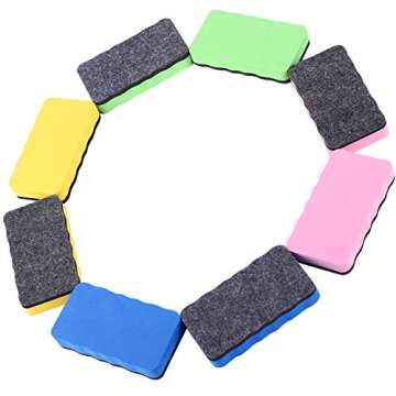 Dry Erase Erasers, 24 Pack Magnetic Whiteboard Eraser Chalkboard Cleansers Wiper for Classroom Office and Home (24mixed)