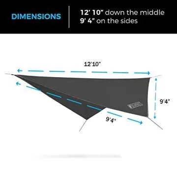 Bear Butt Hammock Rain Fly & Camping Tarp - 11 x 9 ft Hammock Tarp Rain Fly for Hammock Camping - Easy to Set Up Tent Tarp for Tent Camping - Waterproof Camping Tarp - Ultralight Backpacking Tarp