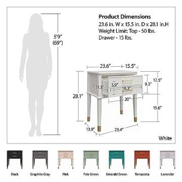 Chic CosmoLiving Westerleigh End Table in Pink