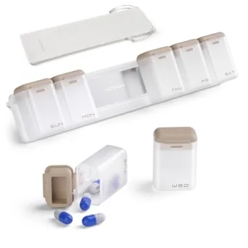 KOVIUU Magnetic Weekly Pill Organizer for Vitamins & Medications