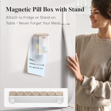 KOVIUU Magnetic Weekly Pill Organizer for Travel