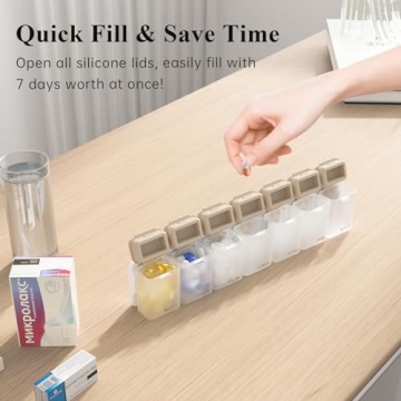 KOVIUU Magnetic Weekly Pill Organizer for Travel