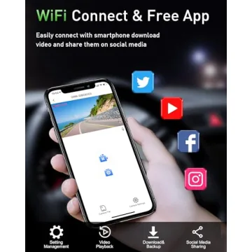 Dual Dash Cam 4K 1080P WiFi with 64GB SD Card