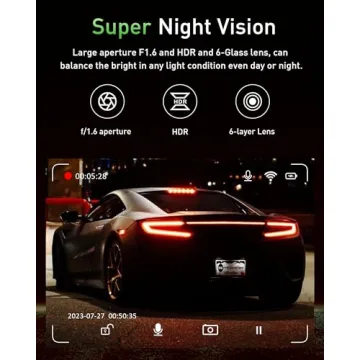 Dual Dash Cam 4K 1080P WiFi with 64GB SD Card