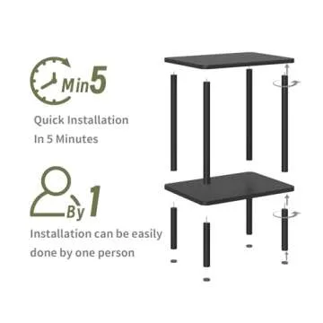 Apicizon 2 Tier Boho Side Table for Small Spaces