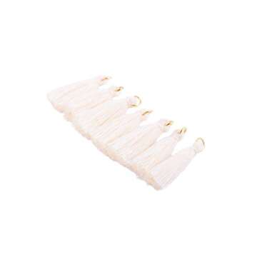 KONMAY Mini Crafting Tassels with Golden Jump Ring, 50pcs 1.4 Inches Small Cotton Thread Tassels for...