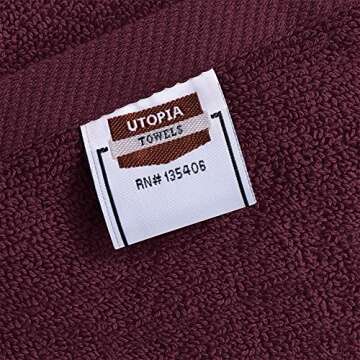 Utopia Towels [6 Pack Premium Hand Towels Set, (16 x 28 inches) 100% Ring Spun Cotton, Ultra Soft and Highly Absorbent 600GSM Towels for Bathroom, Gym, Shower, Hotel, and Spa (Burgundy)
