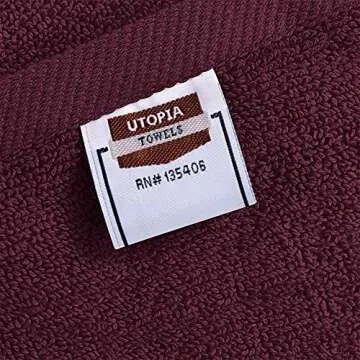 Utopia Towels [6 Pack Premium Hand Towels Set, (16 x 28 inches) 100% Ring Spun Cotton, Ultra Soft and Highly Absorbent 600GSM Towels for Bathroom, Gym, Shower, Hotel, and Spa (Burgundy)