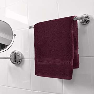Utopia Towels [6 Pack Premium Hand Towels Set, (16 x 28 inches) 100% Ring Spun Cotton, Ultra Soft and Highly Absorbent 600GSM Towels for Bathroom, Gym, Shower, Hotel, and Spa (Burgundy)
