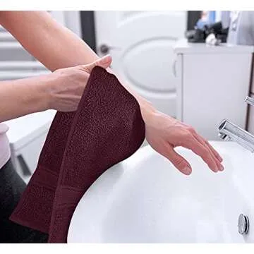 Utopia Towels [6 Pack Premium Hand Towels Set, (16 x 28 inches) 100% Ring Spun Cotton, Ultra Soft and Highly Absorbent 600GSM Towels for Bathroom, Gym, Shower, Hotel, and Spa (Burgundy)
