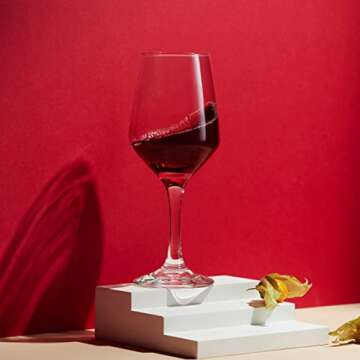 Godinger Wine Glasses, Italian Made Red Wine Glasses, Wine Glass, Stemmed Drinking Glasses, Glass Cu...