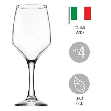 Godinger Italian Made Wine Glasses - Set of 4, 15oz