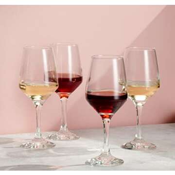 Godinger Italian Made Wine Glasses - Set of 4, 15oz