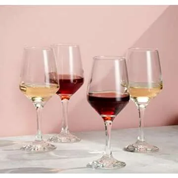 Godinger Italian Made Wine Glasses - Set of 4, 15oz