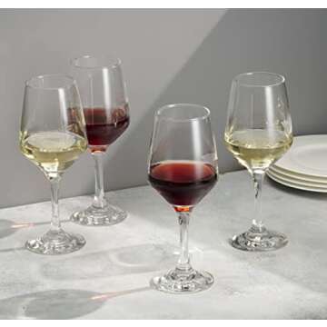 Godinger Italian Made Wine Glasses - Set of 4, 15oz