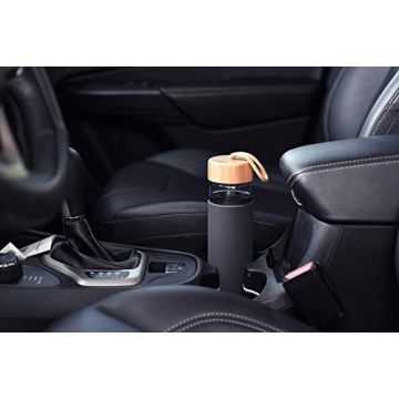 Yomious Stylish 20 Oz Borosilicate Glass Water Bottle